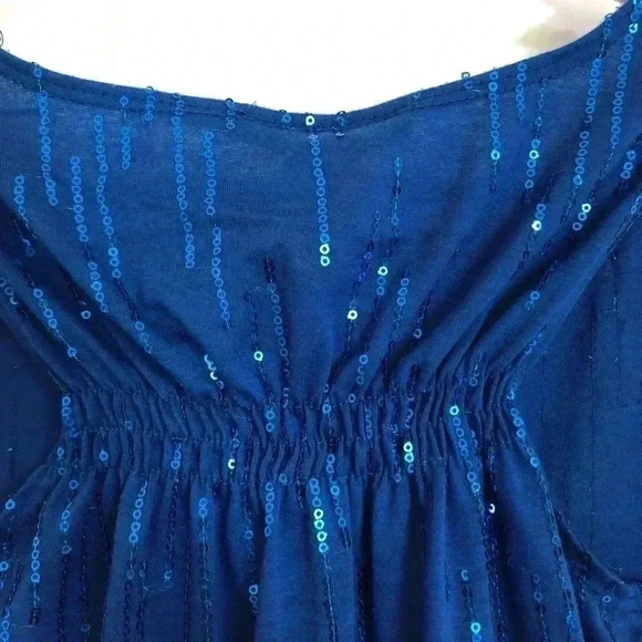 Carol Rose Blue Sleeveless Sequin Top Size Small - Picture 11 of 11